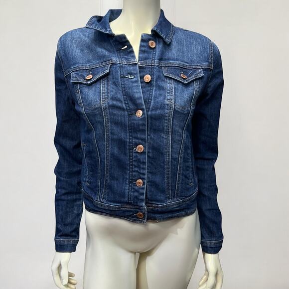 Maurices Jackets & Blazers - Maurices Dark Wash Denim Jean Jacket Copper Buttons Size Small Classic Fit
